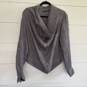 Stella Carakasi Women’s Small Hemp LagenLook Minimalist Button Jacket Artsy Art